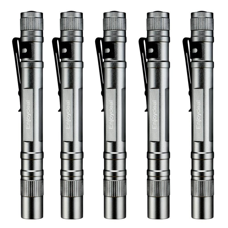 enjoydeal 5PCS Pen Flashlights 1000LM Ultra Slim Portable LED Penlight Pocket Pen Light Flashlight with Clip for Indoor Outdoor - Image 1